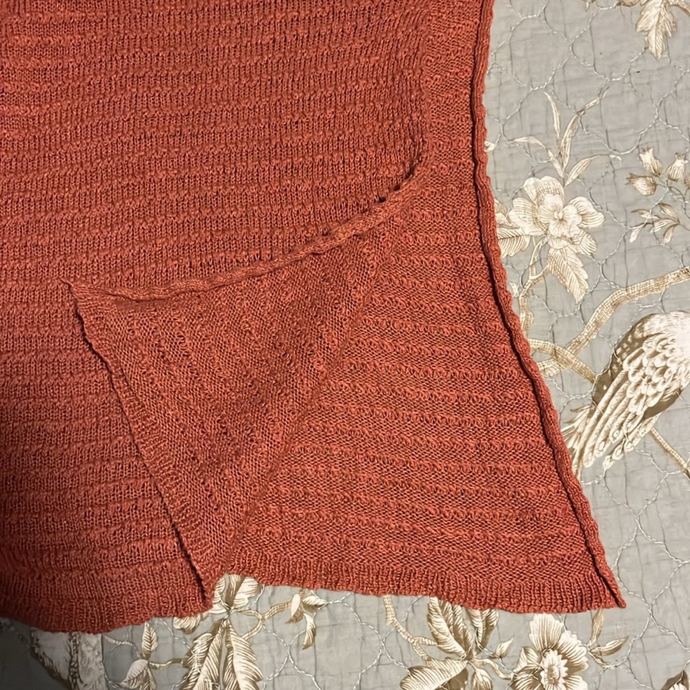 Anthropologie Orange / Dark Coral Knit Short Sweater - Med / Large - Picture 6 of 7